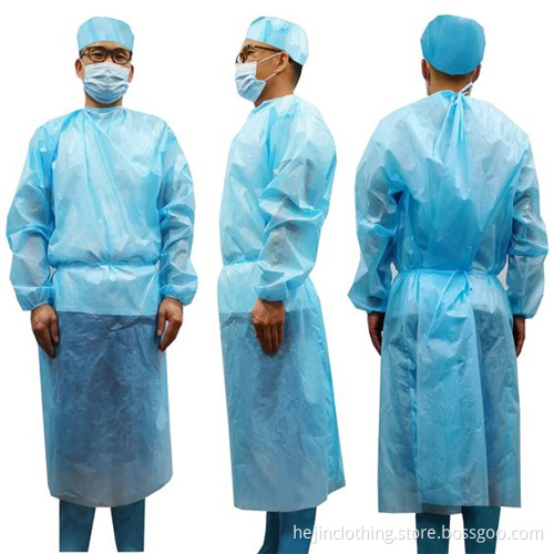 CPE full back disposable isolation gown